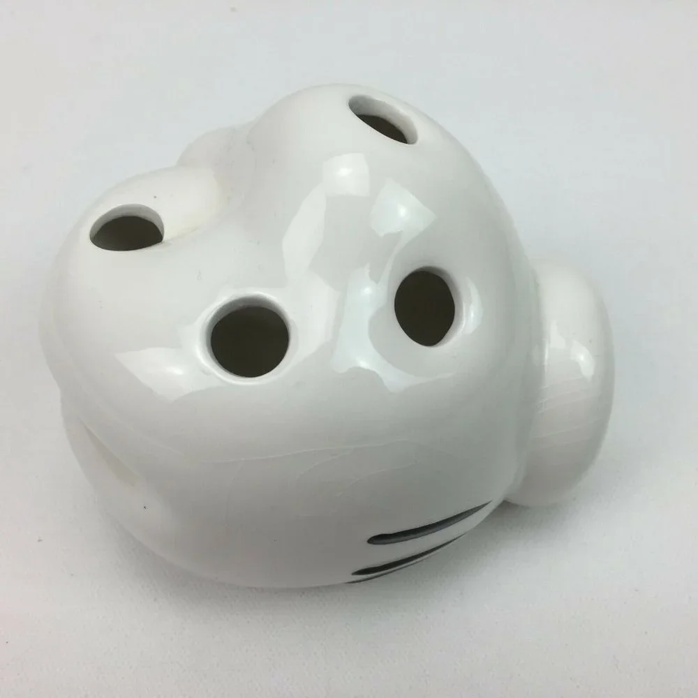 Disney Scattered Mickey Mouse Parts White Ceramic Glove 4 Toothbrush Holder